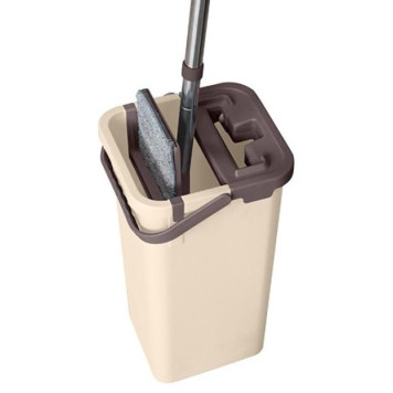 Швабра для пола 'MIRACLE' с насадкой из микрофибры и ведром с механизмом отжима РЫЖИЙ КОТ 004836-5