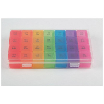 Таблетница 28 секций на 7 дней РЫЖИЙ КОТ 007752-1