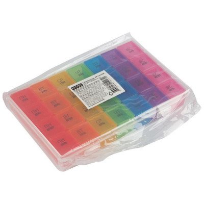 Таблетница 28 секций на 7 дней РЫЖИЙ КОТ 007752-2