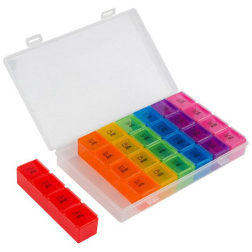 Таблетница 28 секций на 7 дней РЫЖИЙ КОТ 007752-3