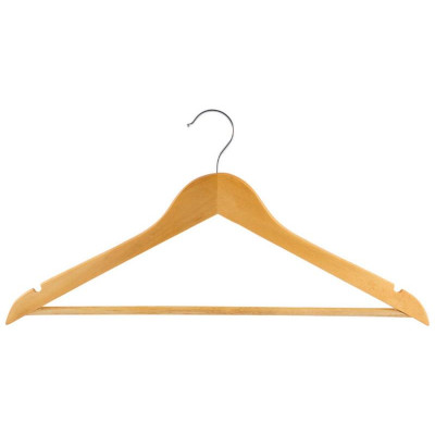 Набор вешалок деревянных с перекладиной светлое дерево (3шт) РЫЖИЙ КОТ 007766-2