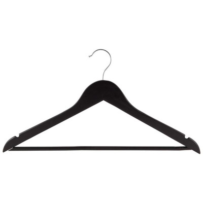 Набор вешалок деревянных с перекладиной цвет черный (3шт) РЫЖИЙ КОТ 007768-2