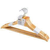 Набор вешалок деревянных с перекладиной светлое дерево (5шт) РЫЖИЙ КОТ 007769