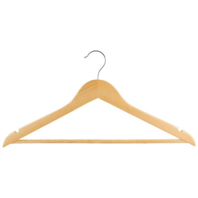 Набор вешалок деревянных с перекладиной светлое дерево (5шт) РЫЖИЙ КОТ 007769-1