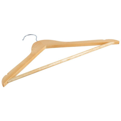 Набор вешалок деревянных с перекладиной светлое дерево (5шт) РЫЖИЙ КОТ 007769-2