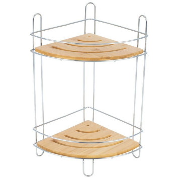 Полка двухъярусная BAMBOO-04 (19,5х19.5х36.5см) угловая РЫЖИЙ КОТ 101246