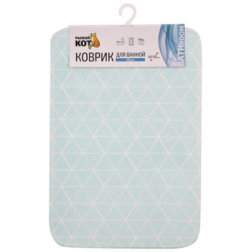 Коврик для ванной с принтом 'Blue' 40х60см, цвет - бирюзовый РЫЖИЙ КОТ 102530