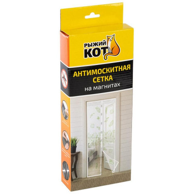 Сетка антимоскитная на магнитах ' Капутомоскито' (100х210см, дизайн Листья) РЫЖИЙ КОТ 103710-1