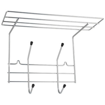 Вешалка настенная Mensola 2 крючка с полкой хром РЫЖИЙ КОТ 104845-1