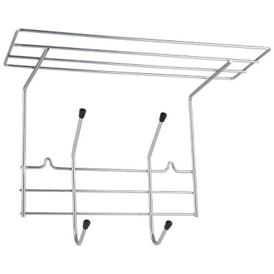 Вешалка настенная Mensola 2 крючка с полкой хром РЫЖИЙ КОТ 104845-1