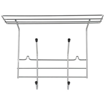 Вешалка настенная Mensola 2 крючка с полкой хром РЫЖИЙ КОТ 104845