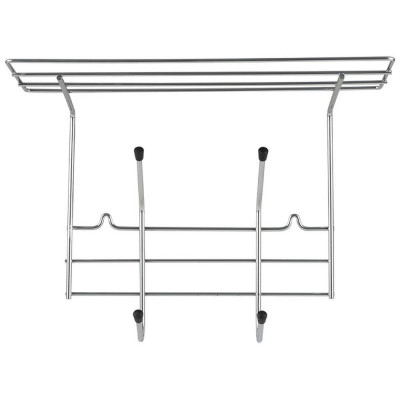 Вешалка настенная Mensola 2 крючка с полкой хром РЫЖИЙ КОТ 104845