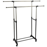 Вешалка-стойка напольная с двумя перекладинами, раздвижная РЫЖИЙ КОТ 104926