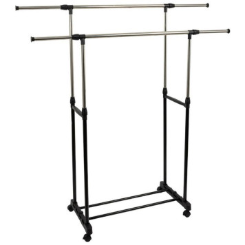 Вешалка-стойка напольная с двумя перекладинами, раздвижная РЫЖИЙ КОТ 104926