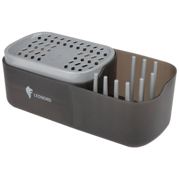 Диспенсер для моющего средства SAUBER с держателем для губки и органайзером Leonord РЫЖИЙ КОТ 105851