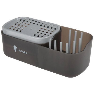 Диспенсер для моющего средства SAUBER с держателем для губки и органайзером Leonord РЫЖИЙ КОТ 105851