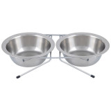 Подставка с двумя мисками 300мл нерж.сталь РЫЖИЙ КОТ 107306