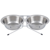 Подставка с двумя мисками 300мл нерж.сталь РЫЖИЙ КОТ 107306