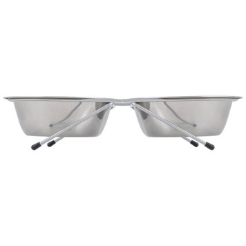 Подставка с двумя мисками 300мл нерж.сталь РЫЖИЙ КОТ 107306-1