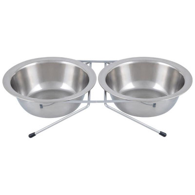 Подставка с двумя мисками 300мл нерж.сталь РЫЖИЙ КОТ 107306