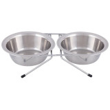 Подставка с двумя мисками 180мл нерж.сталь РЫЖИЙ КОТ 107307