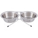 Подставка с двумя мисками 180мл нерж.сталь РЫЖИЙ КОТ 107307