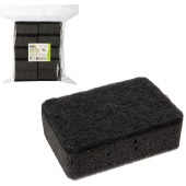 Набор губок для мытья посуды двухслойных прямоугольных KS-08 черный (10шт) РЫЖИЙ КОТ 107569