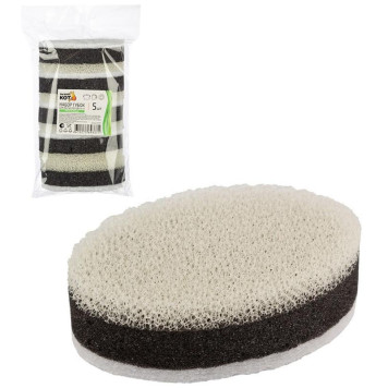 Набор губок для мытья посуды трехслойных KS-09 белый/черный (5шт) РЫЖИЙ КОТ 107571