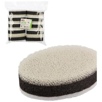 Набор губок для мытья посуды трехслойных KS-09 белый/черный (10шт) РЫЖИЙ КОТ 107572