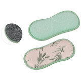 Губка-скраб двухсторонняя 19х9.5см микрофибра+абразив (2шт) РЫЖИЙ КОТ 107843