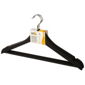 Набор вешалок пластиковых c выемками с покрытием soft (3шт) цвет черный РЫЖИЙ КОТ 107881