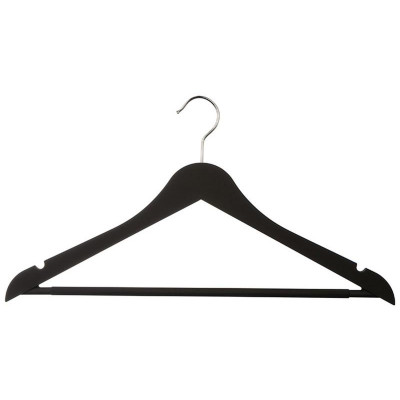 Набор вешалок пластиковых c выемками с покрытием soft (3шт) цвет черный РЫЖИЙ КОТ 107881-1