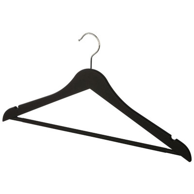 Набор вешалок пластиковых c выемками с покрытием soft (3шт) цвет черный РЫЖИЙ КОТ 107881-2