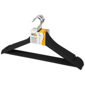 Набор вешалок пластиковых c выемками с покрытием soft-touch (5шт) цвет черный РЫЖИЙ КОТ 1078883