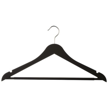 Набор вешалок пластиковых c выемками с покрытием soft-touch (5шт) цвет черный РЫЖИЙ КОТ 1078883-1