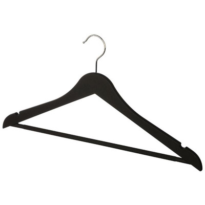 Набор вешалок пластиковых c выемками с покрытием soft-touch (5шт) цвет черный РЫЖИЙ КОТ 1078883-2