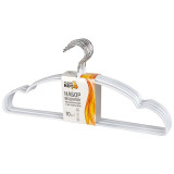 Набор вешалок металлических с ПВХ покрытием (10шт) цвет белый РЫЖИЙ КОТ 107902