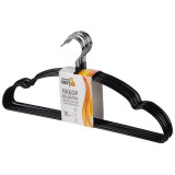 Набор вешалок металлических с ПВХ покрытием (10шт) цвет черный РЫЖИЙ КОТ 107903