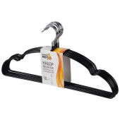 Набор вешалок металлических с ПВХ покрытием (10шт) цвет черный РЫЖИЙ КОТ 107903