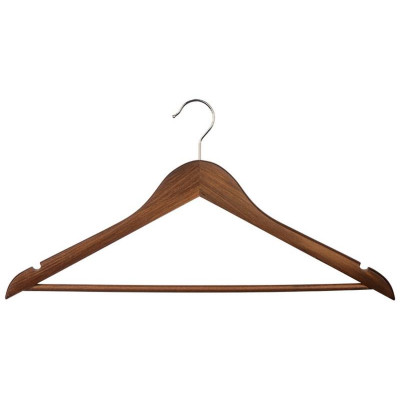 Набор вешалок деревянных с перекладиной (3шт) цвет темно-коричневый РЫЖИЙ КОТ 107911-1