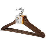 Вешалка-плечики дерево набор 5шт Рыжий кот 107912 темно-кор.