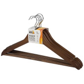 Вешалка-плечики дерево набор 5шт Рыжий кот 107912 темно-кор.