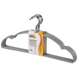 Набор вешалок металлических с ПВХ покрытием (10шт) цвет серый РЫЖИЙ КОТ 107916