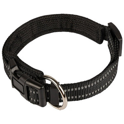 Ошейник для собак регулируемый светоотражающий (33-41см) черный РЫЖИЙ КОТ 108056-1