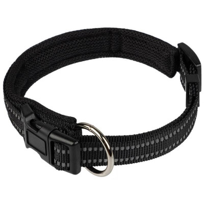 Ошейник для собак регулируемый светоотражающий (38-47см) черный РЫЖИЙ КОТ 108057-1