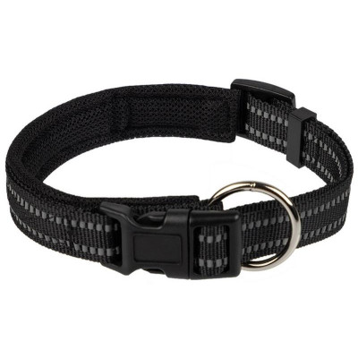 Ошейник для собак регулируемый светоотражающий (38-47см) черный РЫЖИЙ КОТ 108057