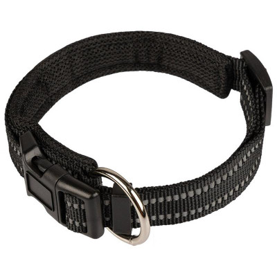 Ошейник для собак регулируемый светоотражающий (48-60см) черный РЫЖИЙ КОТ 108058-1