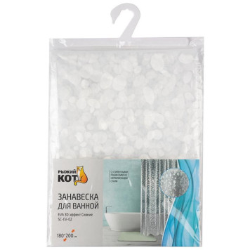 Занавеска для ванной SC-EV-02 EVA 3D эффект Сияние РЫЖИЙ КОТ 108744