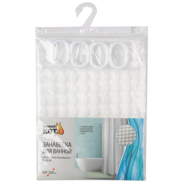 Занавеска для ванной SC-EV-05 EVA 3D эффект Калейдоскоп РЫЖИЙ КОТ 108747