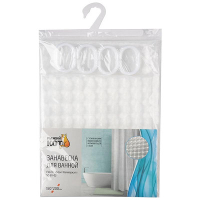 Занавеска для ванной SC-EV-05 EVA 3D эффект Калейдоскоп РЫЖИЙ КОТ 108747